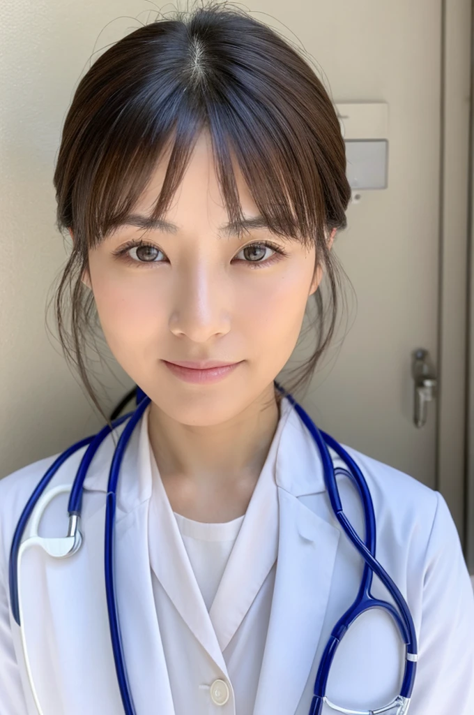 ((Highest quality)), ((masterpiece)), (detailed),Perfect Face,Japanese,Female doctor,White,Mature Woman