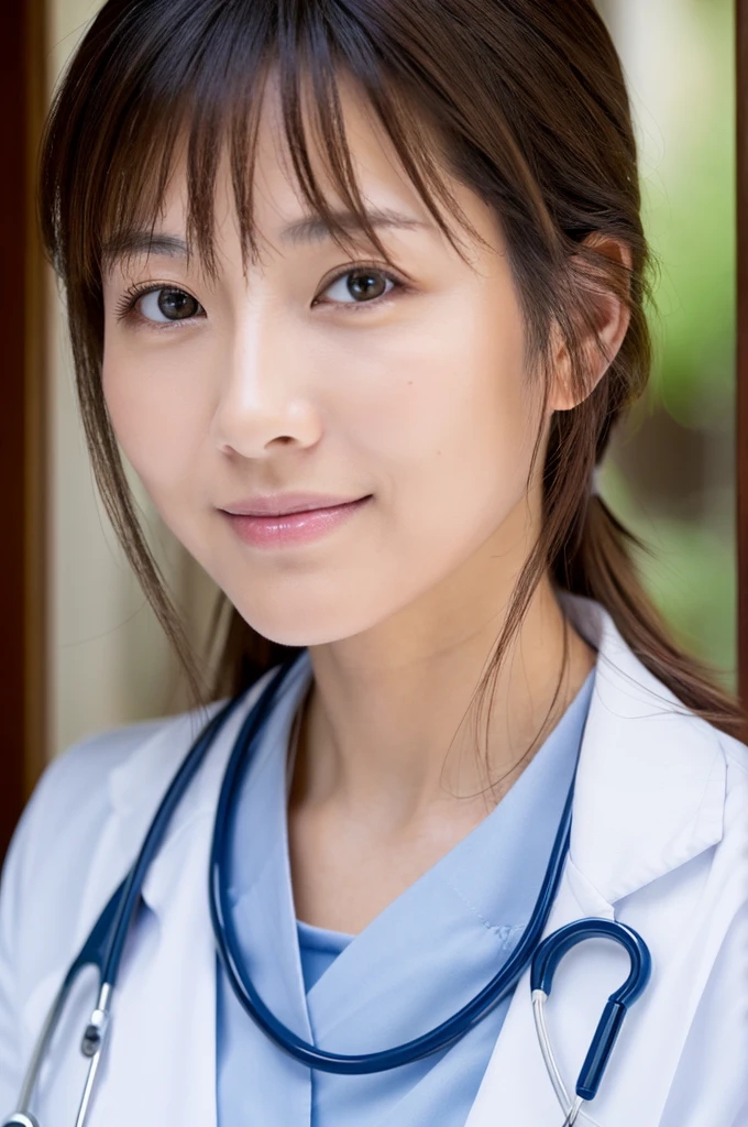 ((Highest quality)), ((masterpiece)), (detailed),Perfect Face,Japanese,Female doctor,White,Mature Woman