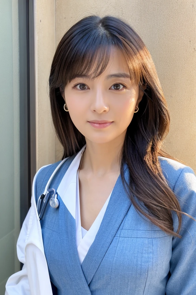 ((Highest quality)), ((masterpiece)), (detailed),Perfect Face,Japanese,Female doctor,White,Mature Woman