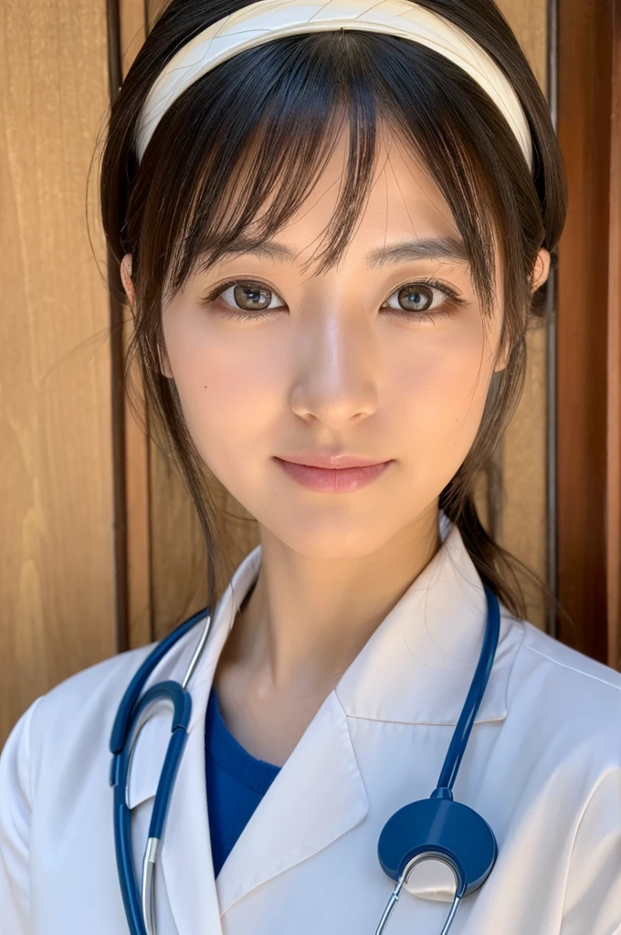 ((Highest quality)), ((masterpiece)), (detailed),Perfect Face,Japanese,Female doctor,White,Mature Woman