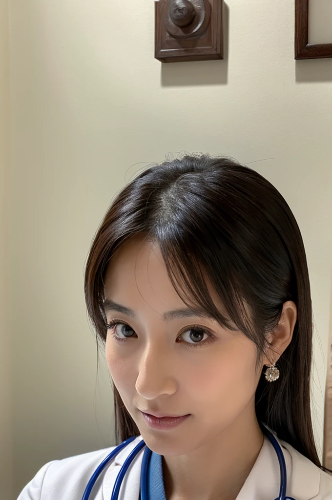 ((Highest quality)), ((masterpiece)), (detailed),Perfect Face,Japanese,Female doctor,White,Mature Woman
