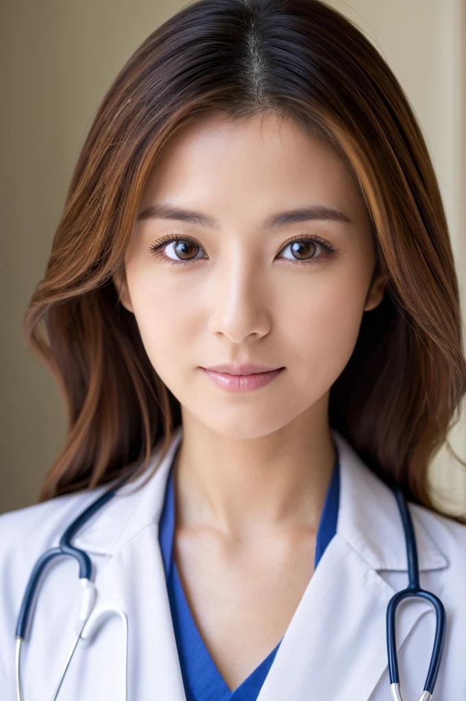 ((Highest quality)), ((masterpiece)), (detailed),Perfect Face,Japanese,Female doctor,White,Mature Woman