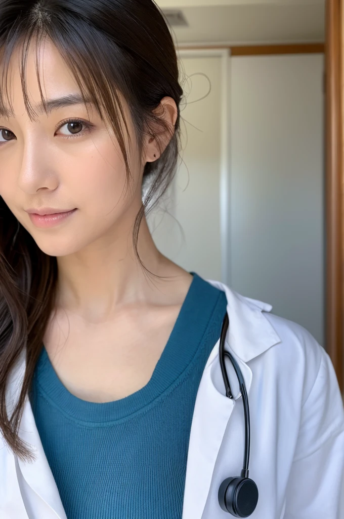 ((Highest quality)), ((masterpiece)), (detailed),Perfect Face,Japanese,Female doctor,White,Mature Woman