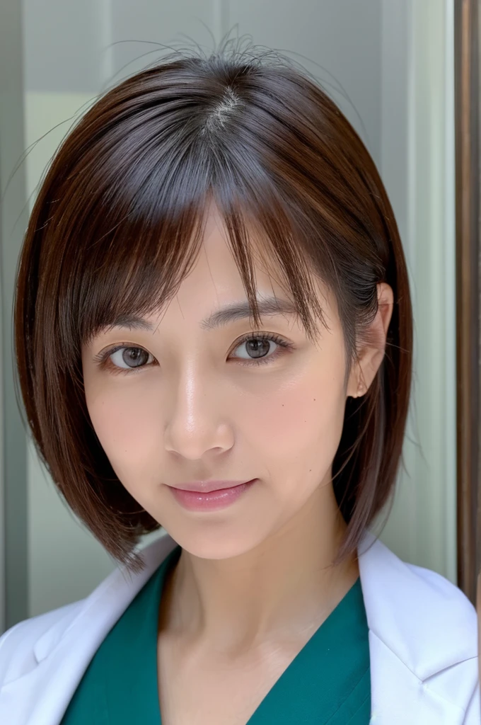 ((Highest quality)), ((masterpiece)), (detailed),Perfect Face,Japanese,Female doctor,White,Mature Woman