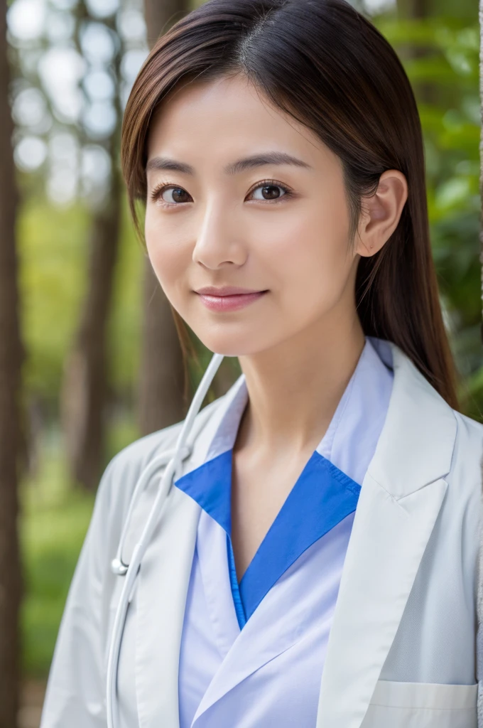 ((Highest quality)), ((masterpiece)), (detailed),Perfect Face,Japanese,Female doctor,White,Mature Woman