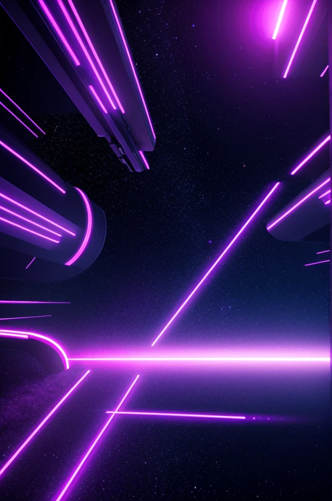 white space with purple neon lights