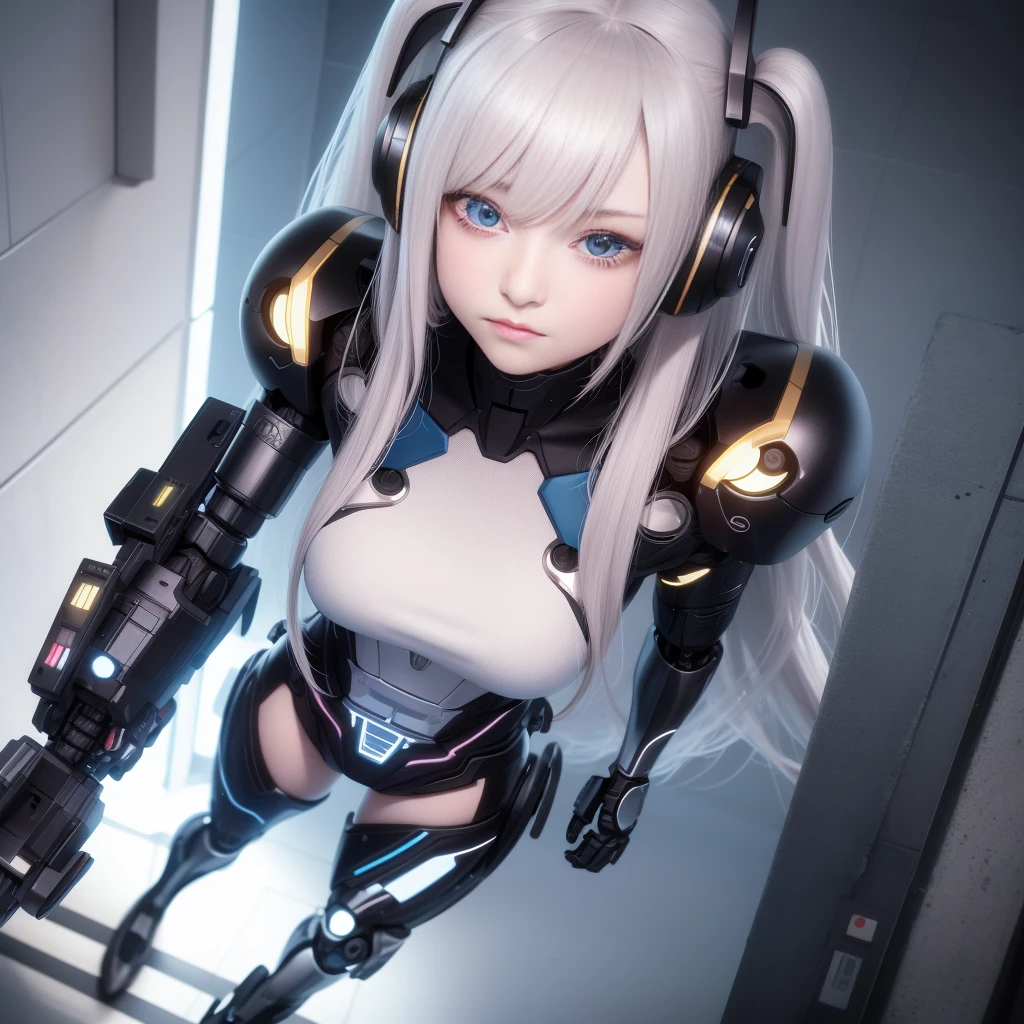1 girl. Anime girl with headphones and blue eyes in dark room, perfect anime cyborg woman, 3 d anime realistic, hyper realistic anime, perfect android girl, anime cgi, photorealistic anime girl rendering, anime cgi style, cyborg - girl, perfect cyborg female, beautiful girl cyborg, anime robots, cyberpunk anime girl, beautiful cyberpunk girl face, illusory engine : : rave makeup