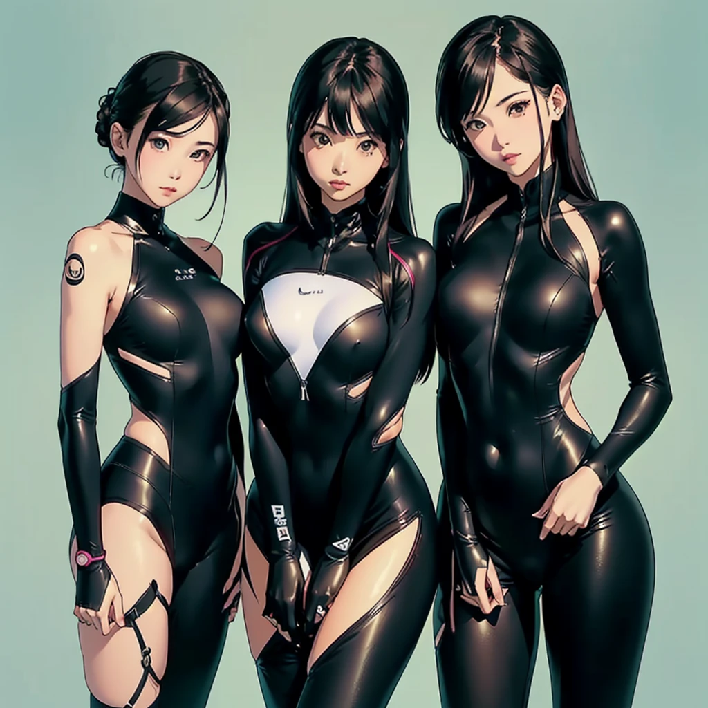 Two women in black catsuits posing for a photo, WLOP and Sakimi-chan, extremely detailed art gelm, wlop and art gelm, range murata and art gelm, style art gelm, art gelm style, art gelm and genzoman, ig model | art gelm, ruan jia and art gelm, 2 girls