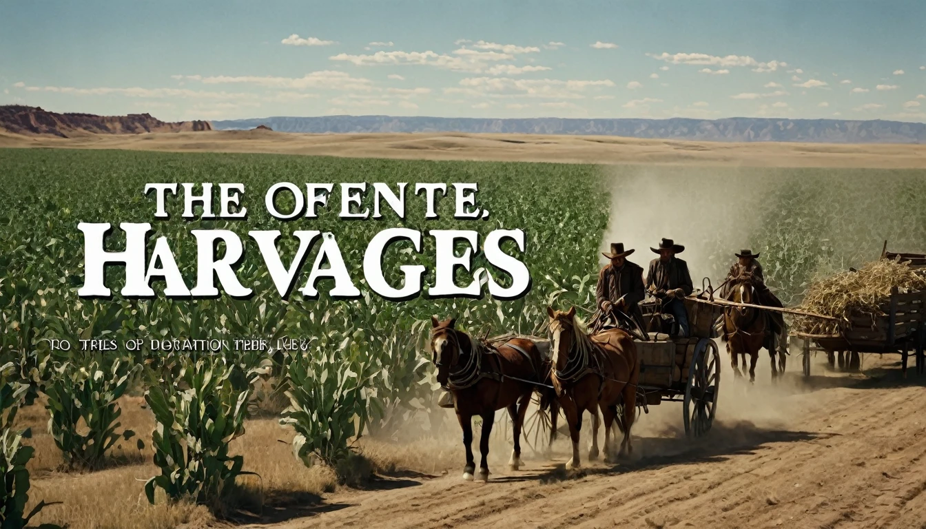 Create an image that illustrates this text: Harvests were meager, often barely enough to sustain them. old West. high definition cinematic image.