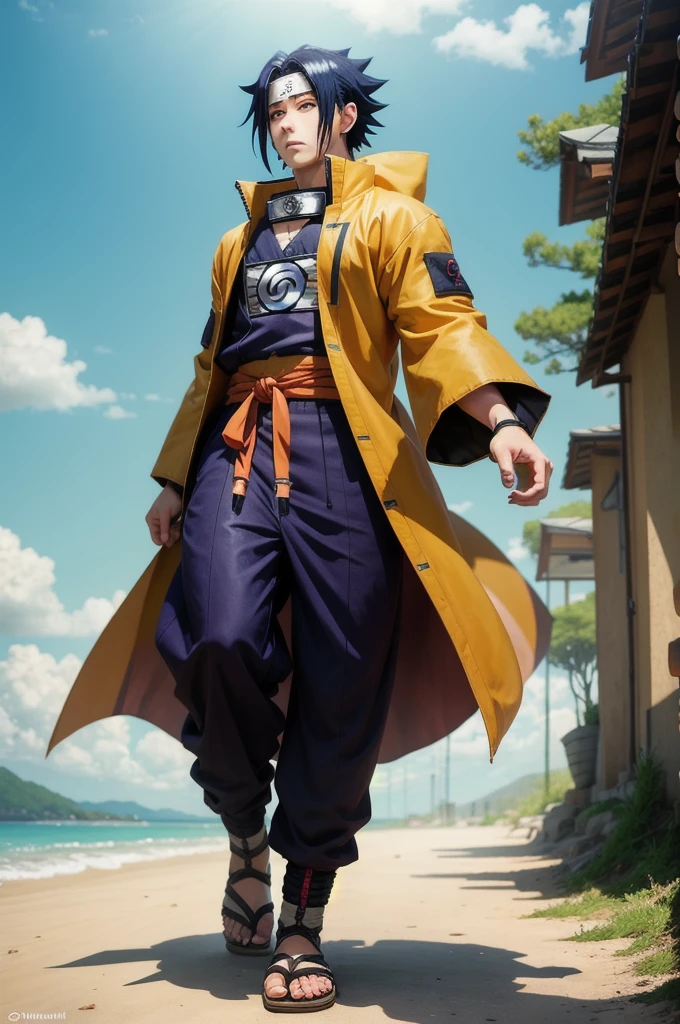 A majestic image of the anime character Naruto Sasuke, majestic and majestic  
