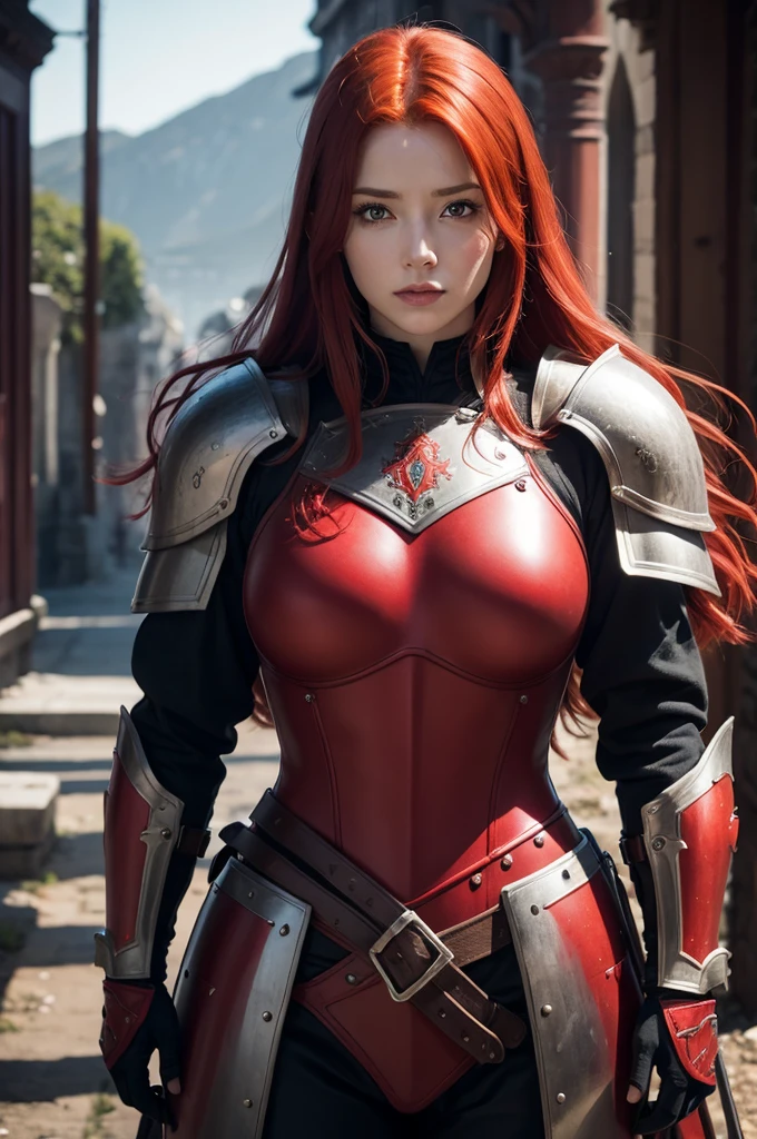 Red-haired woman in armor