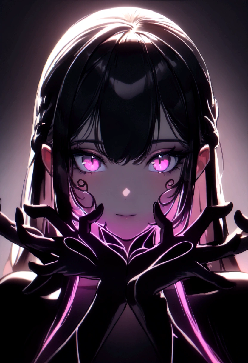 beautiful, masterpiece, best quality, ((pretty eyes), (delicate face)), hiqkgbody, animation, 1girl, Sam Yang,, Portrait shooting, watching the audience, intricate details,, ((Strong contrast between light and dark)),, (5 fingers, fine handshape, 1.5)),