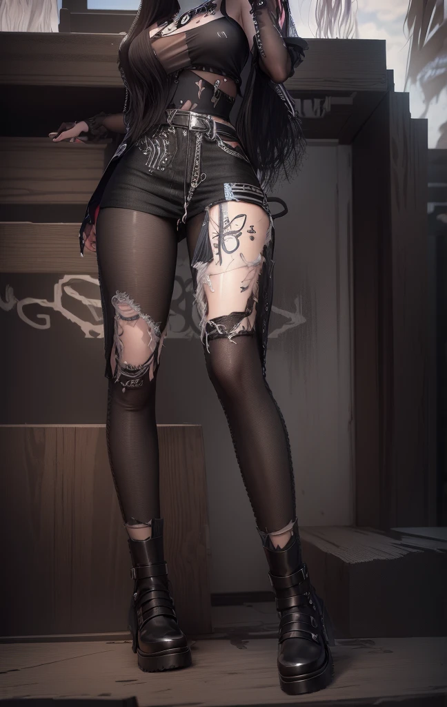 AVATAR SECOND LIFE Korean girl, cirta blouse, black blouse, Asian, long white hair,Perfect and detailed face, imvu, maximalist details, AVATAR SECOND LIFE Korean blusa , neon, calça jeans destroyed