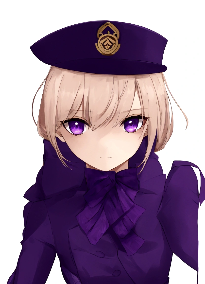 best quality, masterpiece, male, genshin impact bennette, fnaf security guard, purple suit,