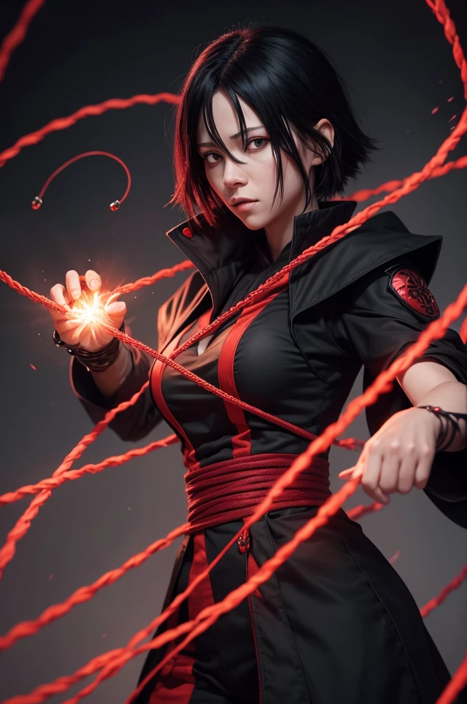 woman, black, Jujutsu sorceress. Jujutsu kaisen. manipulating red wires