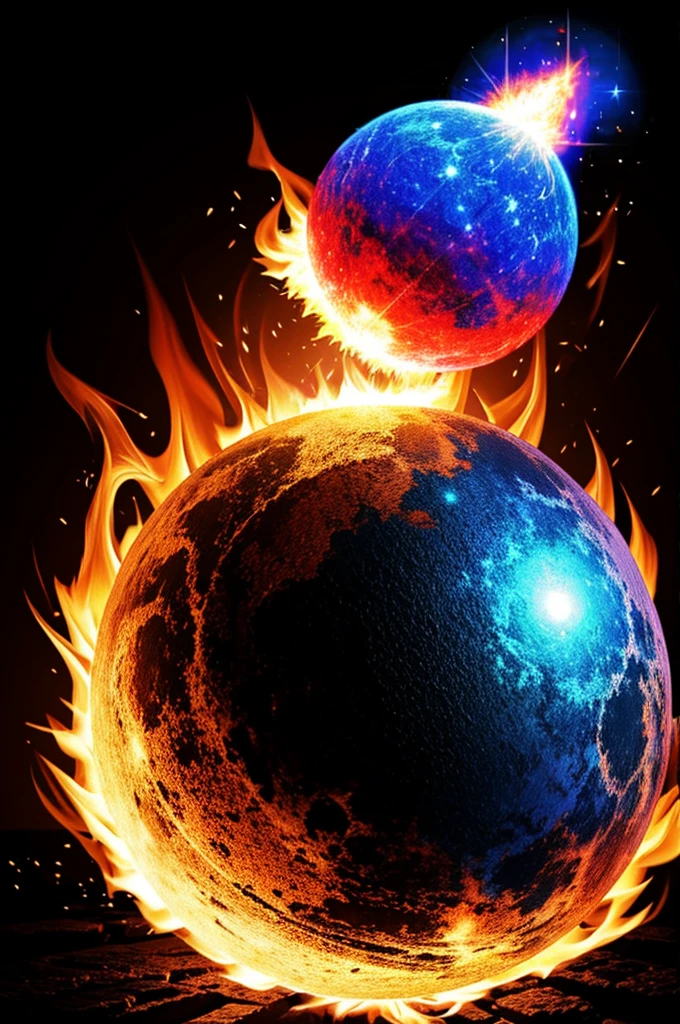 ball of fire, pixelart