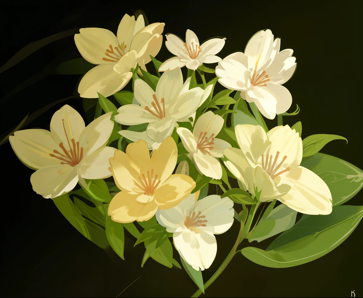 flower,flower丛,Fine hand drawing,Deutzia,detail完美的手绘,detail,4k quality,Anime 4K