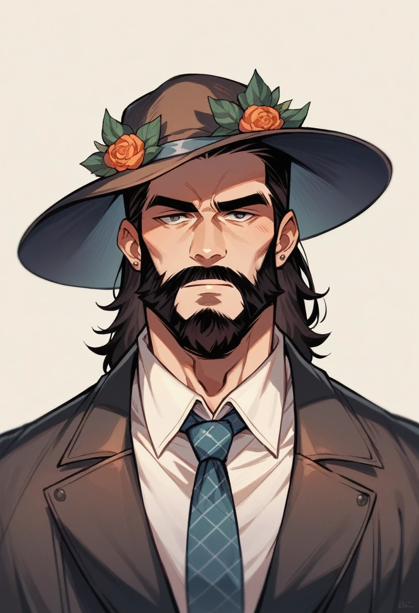 Luciano Spaletti with a hat, a long beard and a kamis