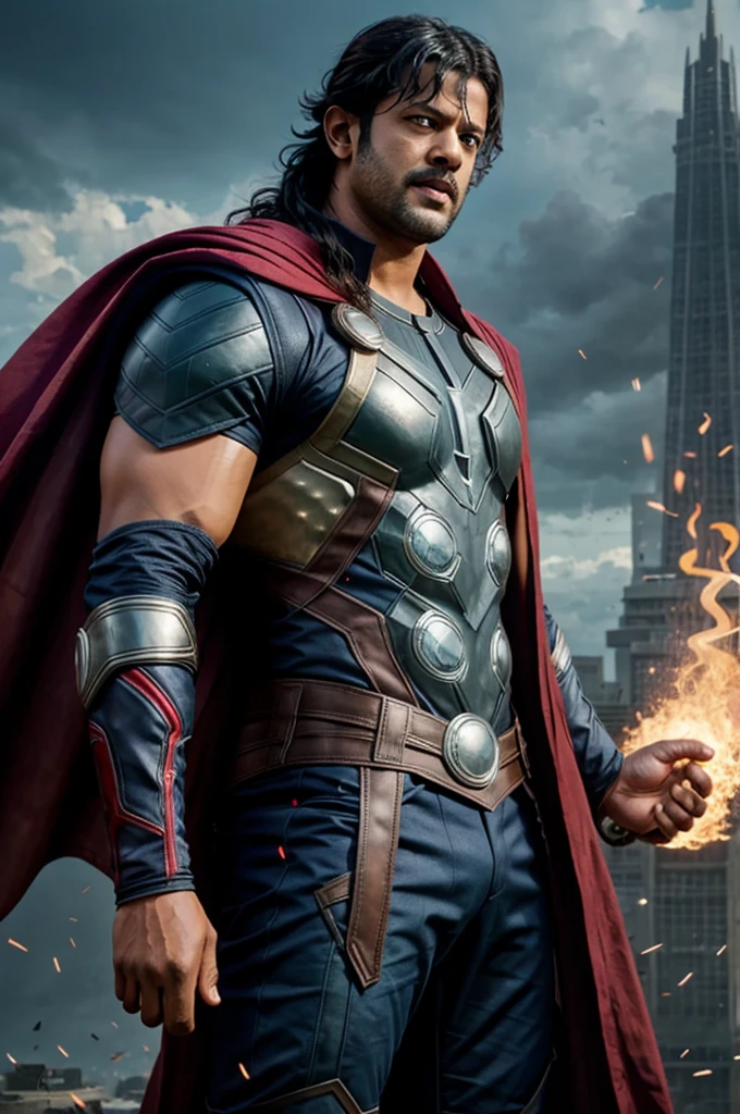  South actor prabhas  as Marvel Avengers thor character 