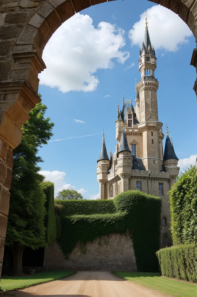 Footage: Castle with surrounding landscape