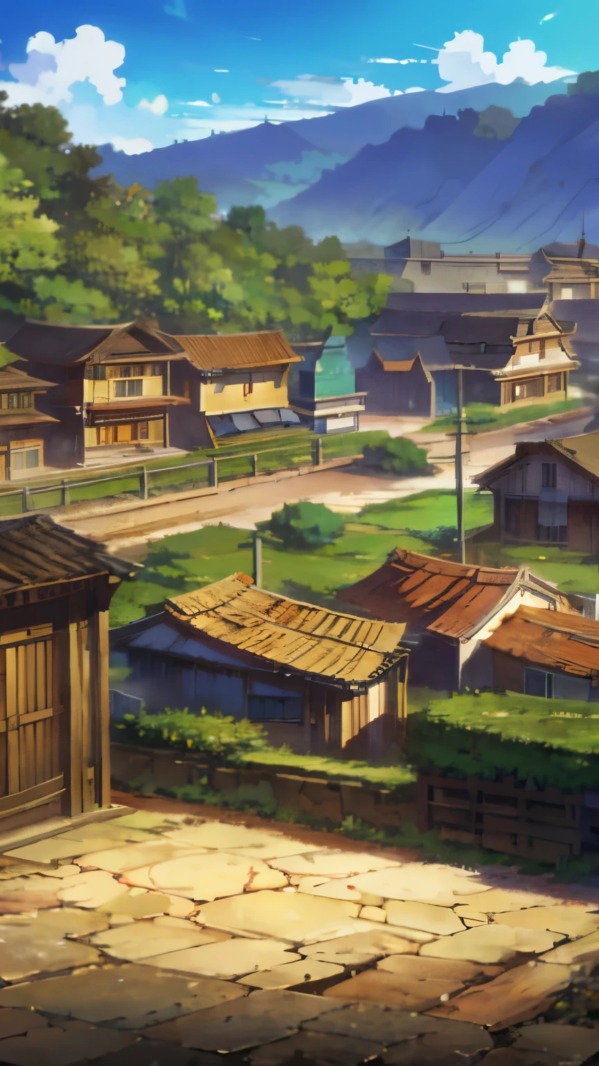 wallpaper anime, Town, village, tensei shitara,