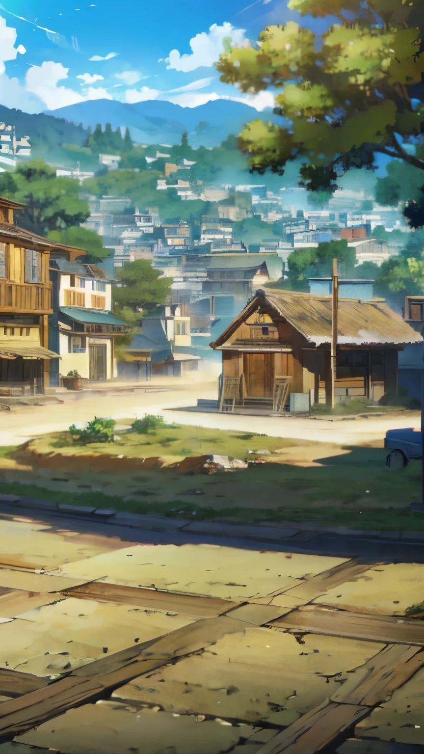 wallpaper anime, Town, village, tensei shitara,