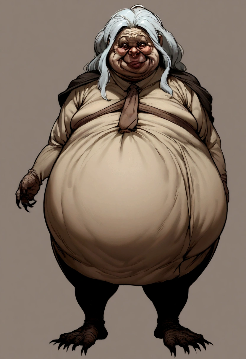 A old and ugly Witch, FAT, horror, full body, no background