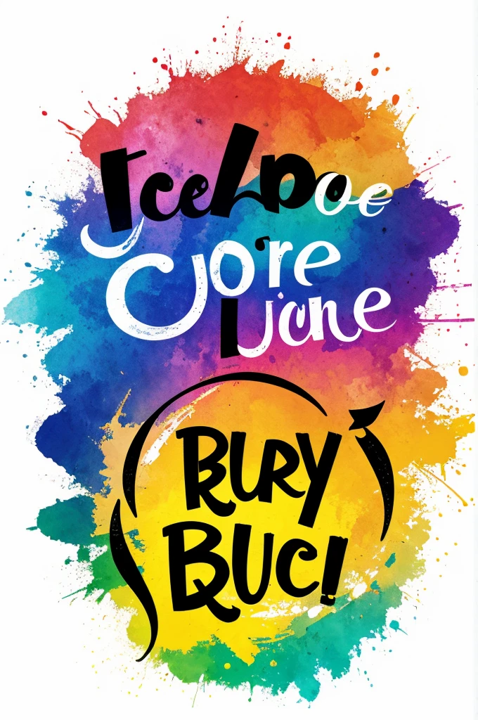 Create a logo image with only the text Stefi Bucci, with some color and a black background 