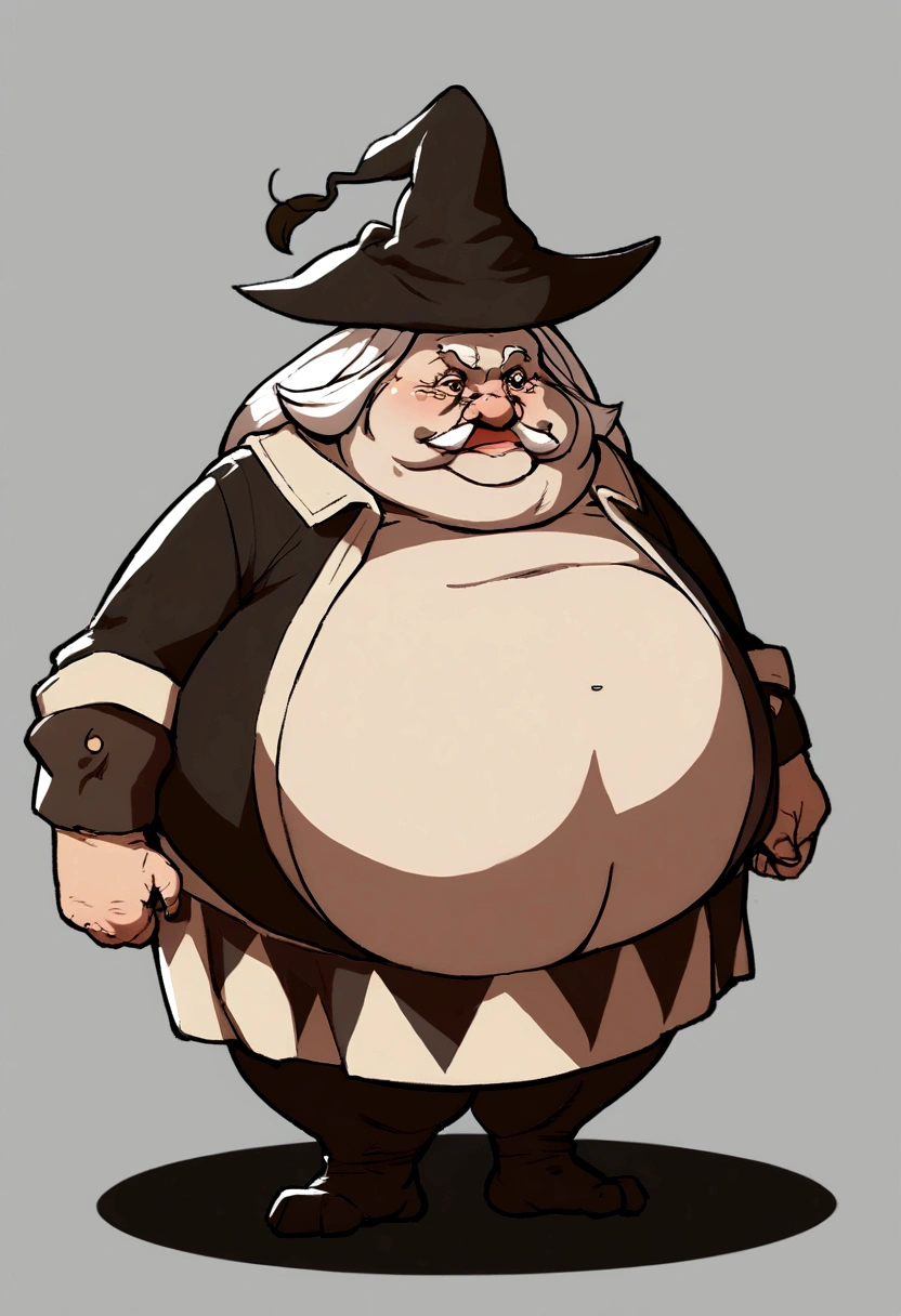 A old and ugly Witch, FAT, full body, no background