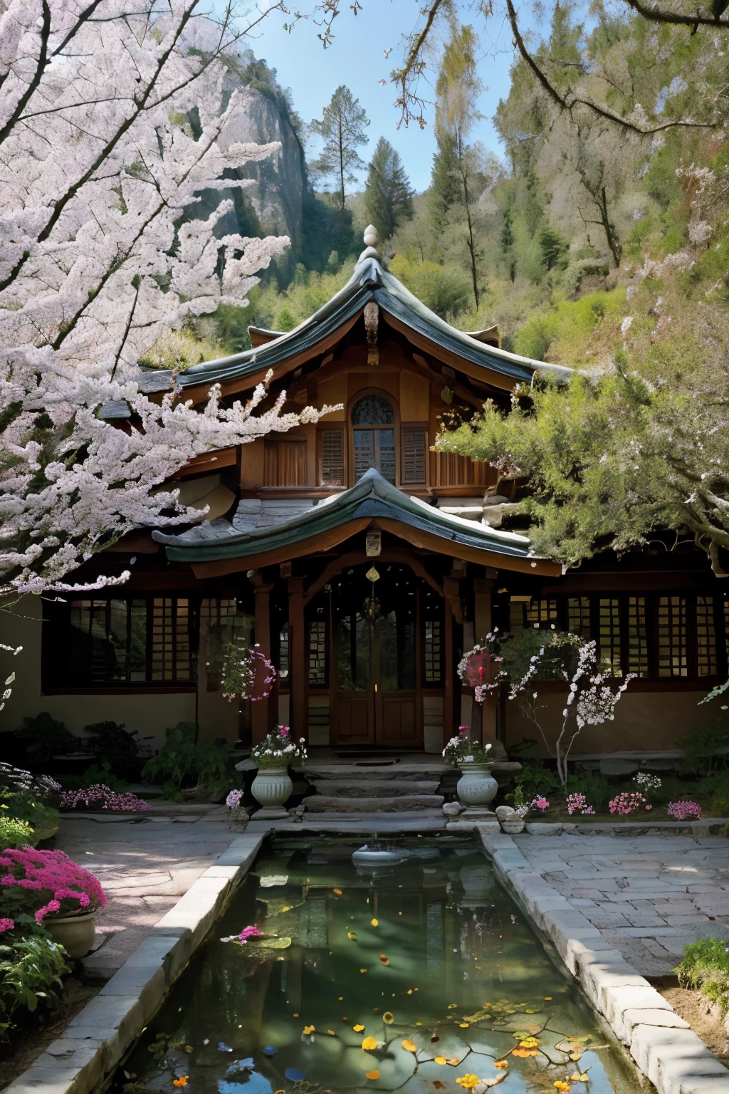 ((Best quality)), ((masterpiece)), (detailed),
This place seems locked in eternal spring, where each flower blooms at its own pace and delights with its beauty. The air is saturated with magic and the breath of nature itself, creating a unique feeling of peace and serenity in the soul.
Enchanting valley in fantasy style, as if woven from pure magic and love for nature, becomes a refuge for those, who seeks solitude and true harmony with the world.