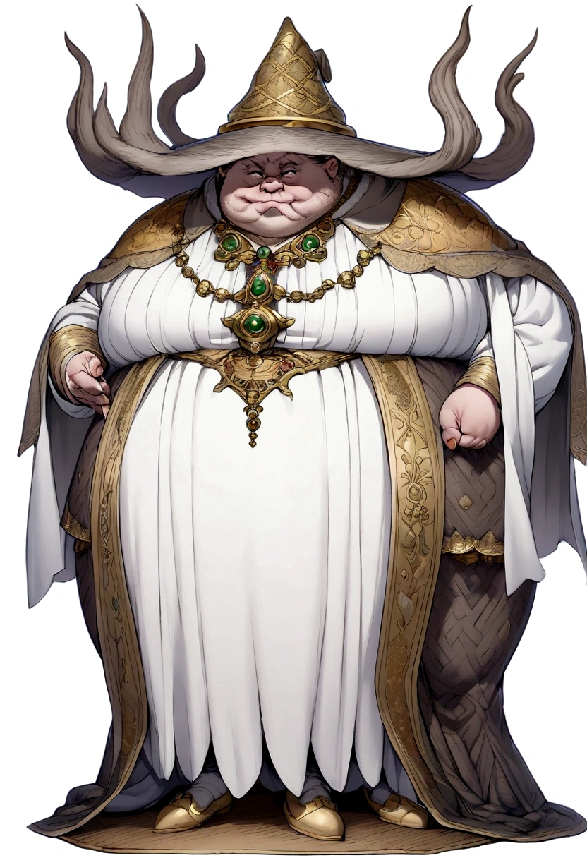 A old and FAT Witch, full body, no background