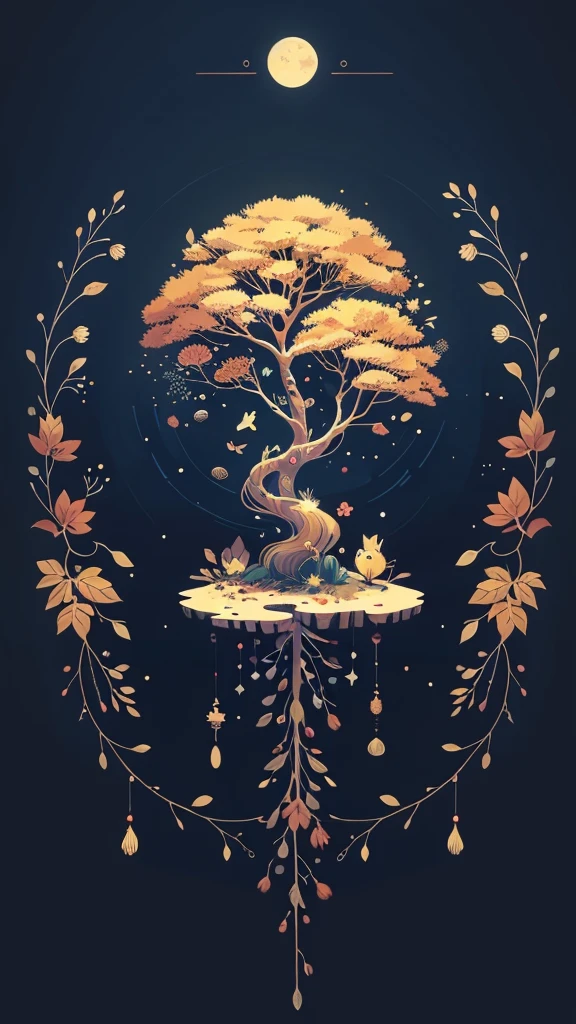 circular tree,four seasons,spring,summer,autumn,winter,leaves,roots,branches,trunk,ornate border,decorative,digital illustration,artwork,movement,time,swirling background,dark background,vibrant colors,natural,life cycle,growth,change,nature,life,peace,harmony,spirituality,symbolism,digital art,illustration,painting,graphic design,art,design,digital media,online art,visual art,fine art,fantasy