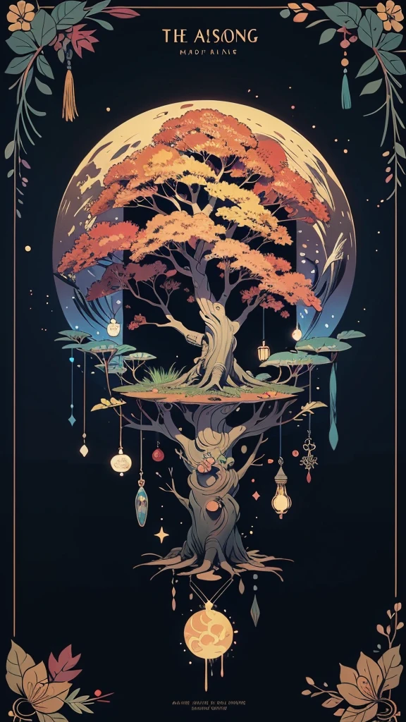 circular tree,four seasons,spring,summer,autumn,winter,leaves,roots,branches,trunk,ornate border,decorative,digital illustration,artwork,movement,time,swirling background,dark background,vibrant colors,natural,life cycle,growth,change,nature,life,peace,harmony,spirituality,symbolism,digital art,illustration,painting,graphic design,art,design,digital media,online art,visual art,fine art,fantasy