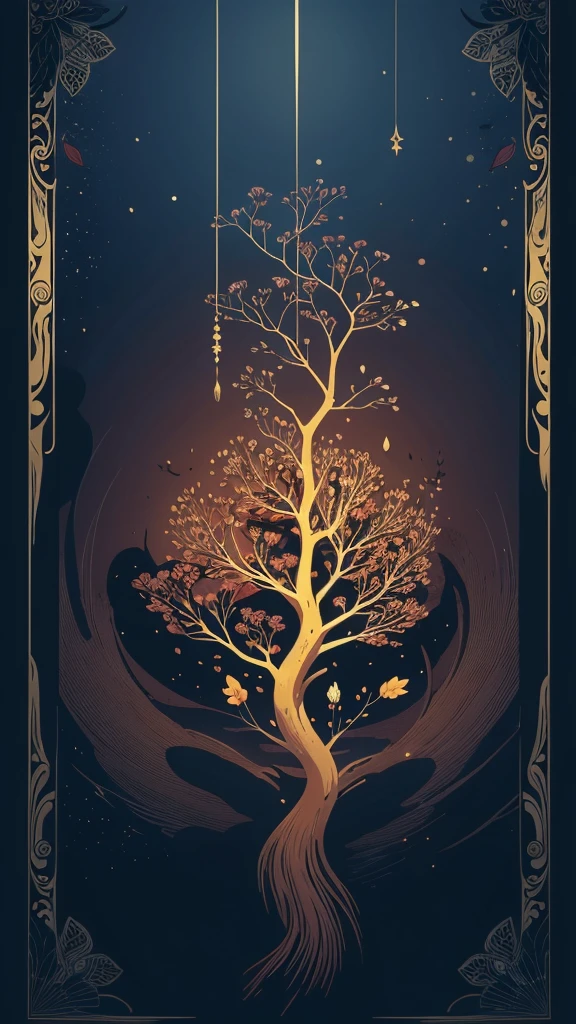 circular tree,four seasons,spring,summer,autumn,winter,leaves,roots,branches,trunk,ornate border,decorative,digital illustration,artwork,movement,time,swirling background,dark background,vibrant colors,natural,life cycle,growth,change,nature,life,peace,harmony,spirituality,symbolism,digital art,illustration,painting,graphic design,art,design,digital media,online art,visual art,fine art,fantasy