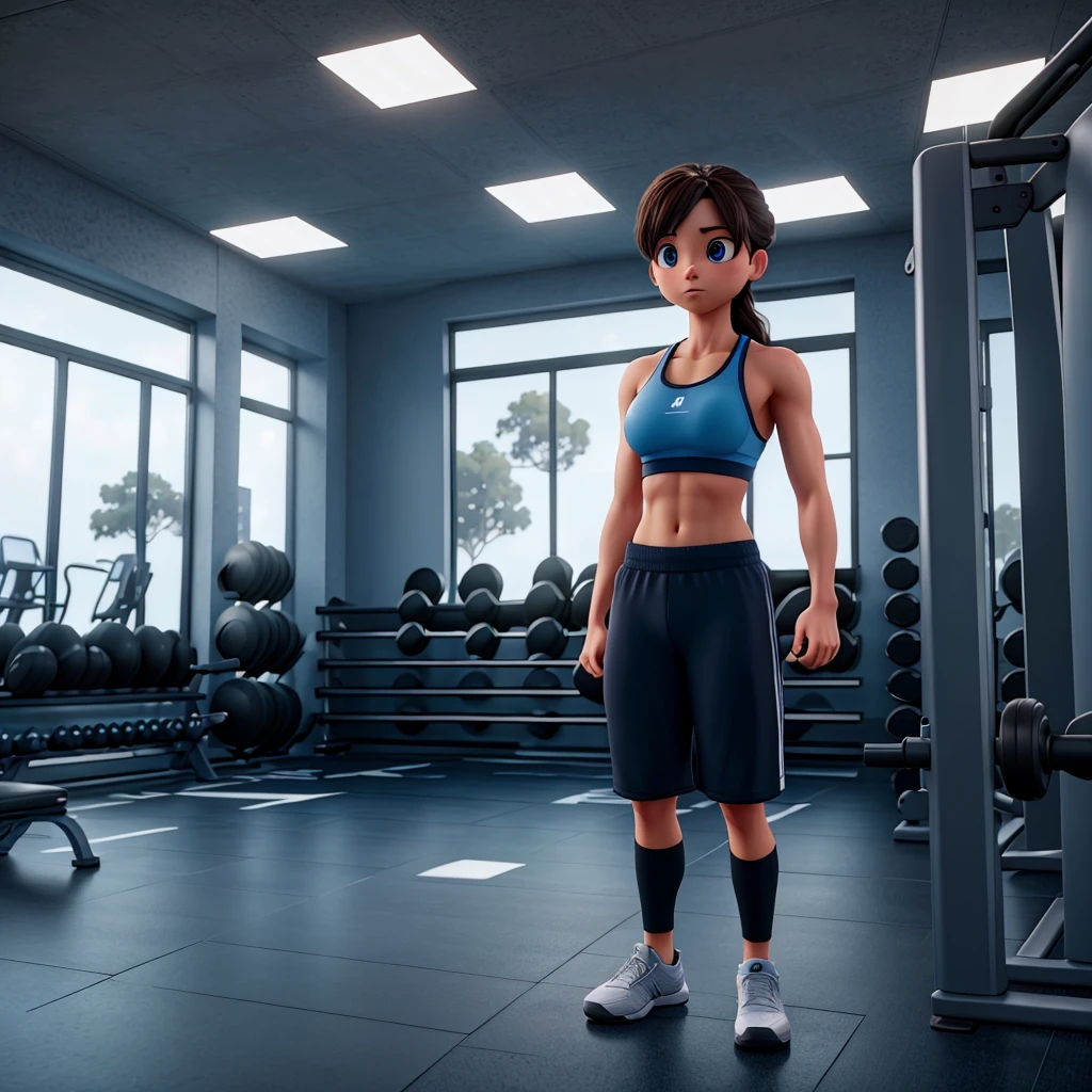 gym with cold tones