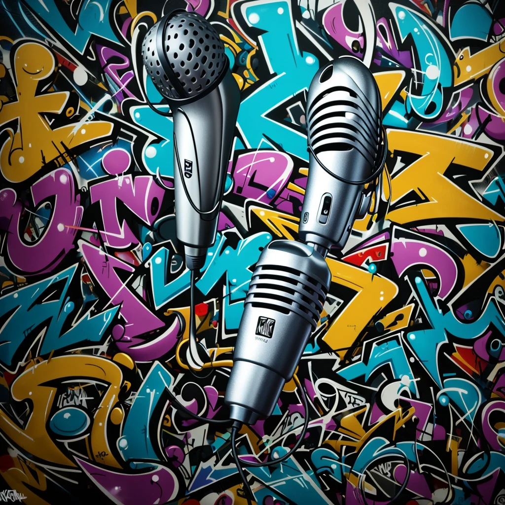 graffiti art of a microphone drawn animation with the phrase "keep taking cast' written ago