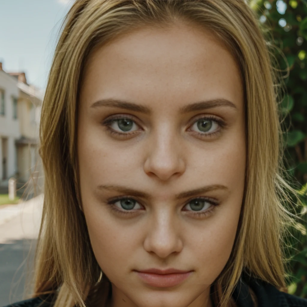 blonde green eyes front