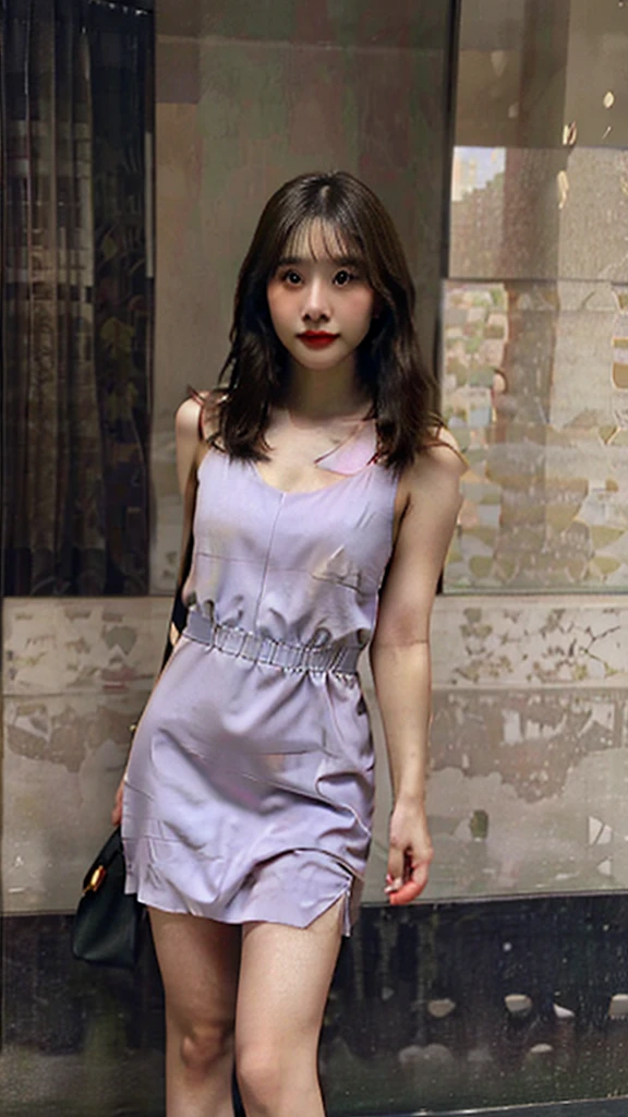 Beautiful and elegant young lady. Eurasian cuteness Overload in a simple and elegant tight summer dress