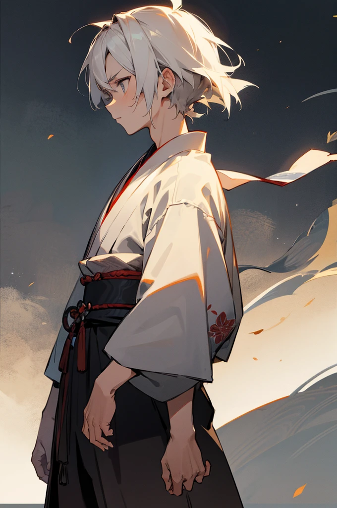 Adult, male, samurai Clothing, Standing pose, Town background