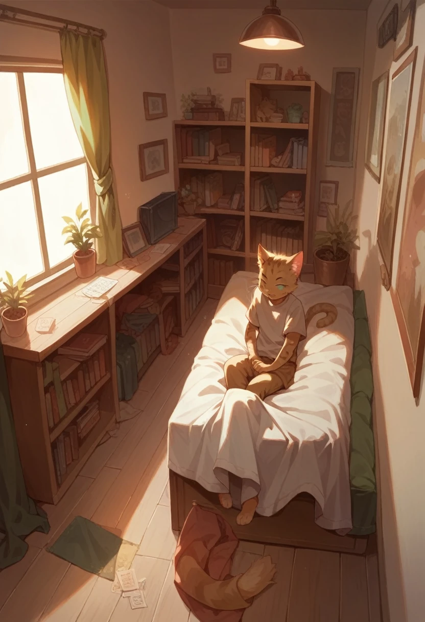 Lofi style room, study night , Raby , catboy
