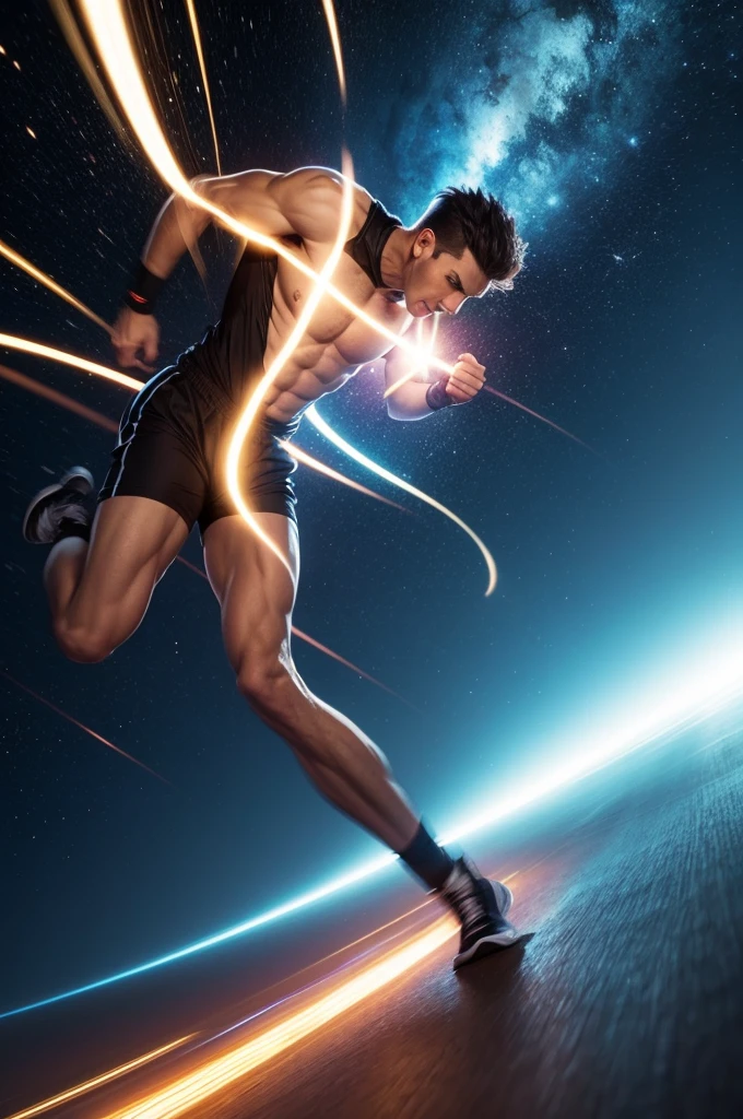 Man runs through the eons and exceeds the speed of light