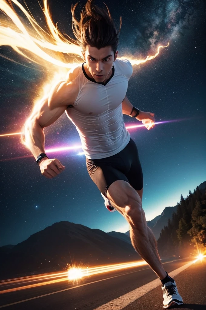 Man runs through the eons and exceeds the speed of light
