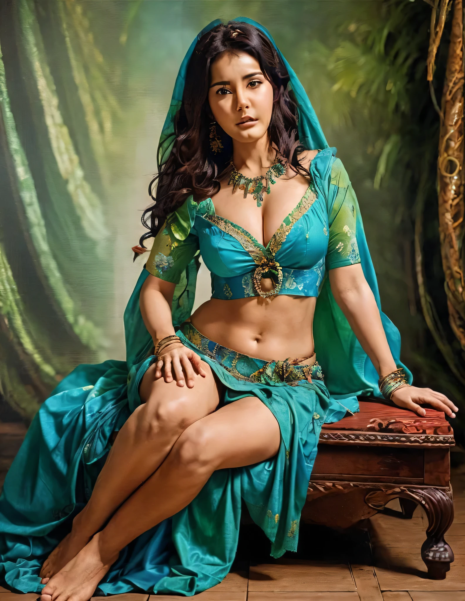 Nico Robin, Rashi Khanna, 1girl,solo,breasts,sarong,eyewear on head,nico robin,long hair,cleavage,sunglasses,black hair,navel,midriff,crop top,day,print sarong,large breasts,blue eyes,finger to mouth,looking at viewer,outdoors,short sleeves,standing,swimsuit,bikini,shirt,beach,
best quality,masterpiece,illustration,an extremely delicate and beautiful,CG,unity,8k wallpaper,Amazing,finely detail,masterpiece,official art,extremely detailed CG unity 8k wallpaper,incredibly absurdres,huge filesize,ultra-detailed,highres,extremely detailed,beautiful detailed girl,realistic,