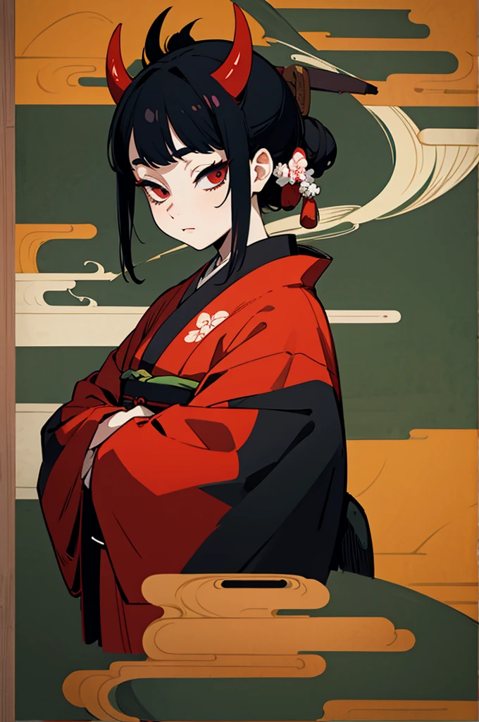 Kimono, Female, Edo Period, Japanese Background, Demon