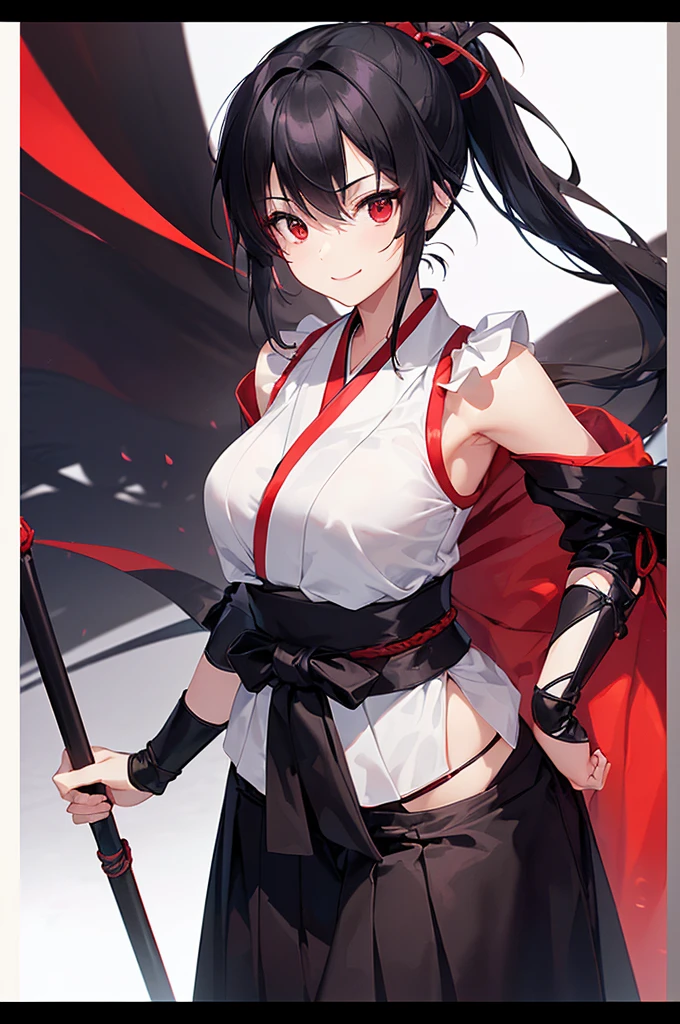 ((best quality)), ((masterpiece)), (detailed), black hair, red eyes, kunoichi