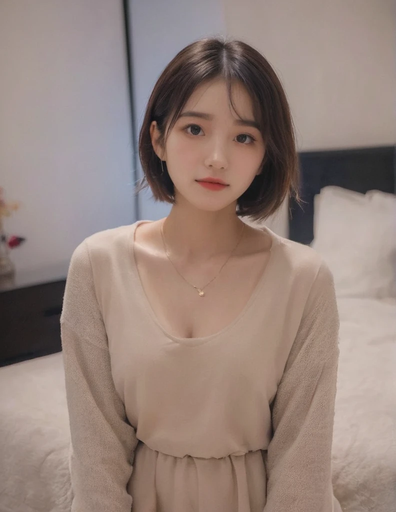 (Korean Beauty:1.2, bob cuts:1.1, onepiece, Fashionable)