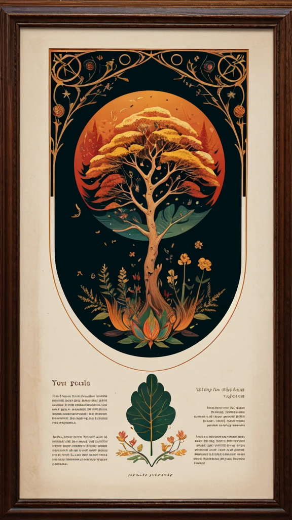 circular tree,four seasons,spring,summer,autumn,winter,leaves,roots,branches,trunk,ornate border,decorative,digital illustration,artwork,movement,time,swirling background,dark background,vibrant colors,natural,life cycle,growth,change,nature,life,peace,harmony,spirituality,symbolism,digital art,illustration,painting,graphic design,art,design,digital media,online art,visual art,fine art,fantasy