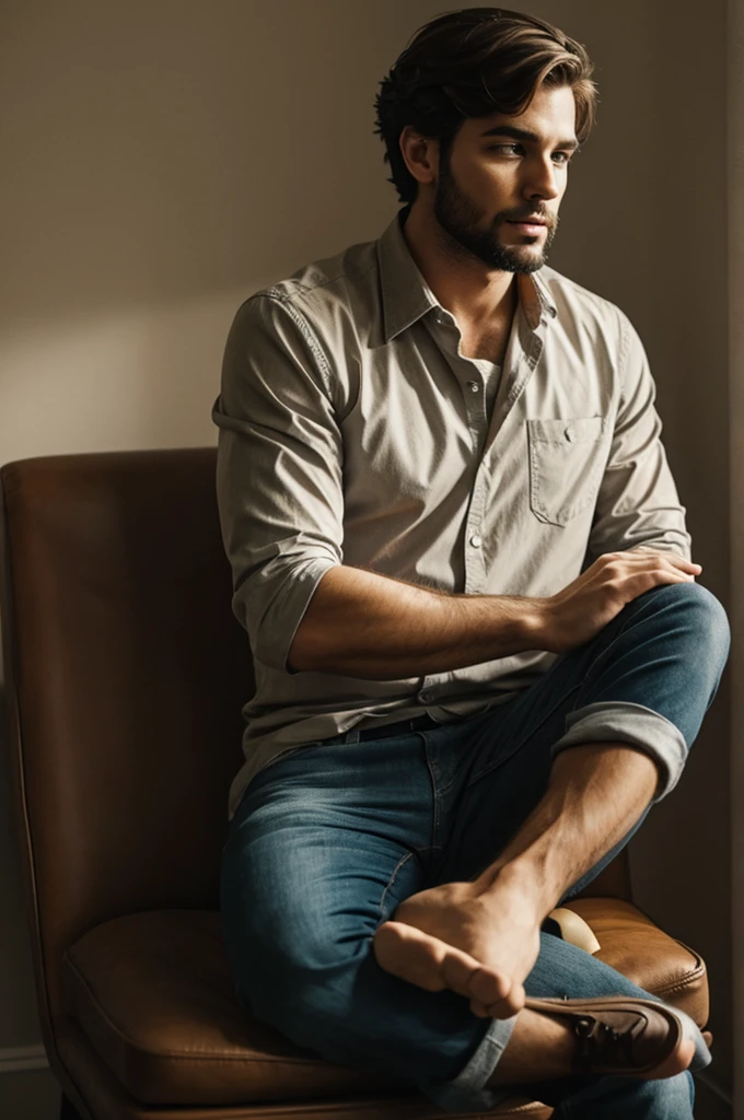 a man sitting