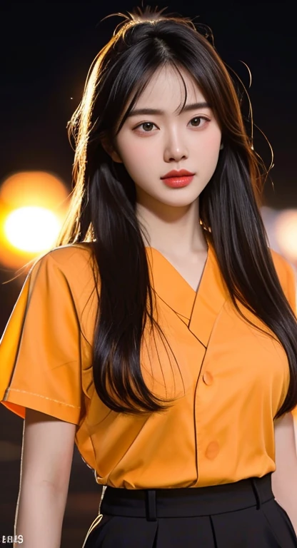 Araffe woman, beautiful,ponytail, long hairลอยปลิวขึ้น,black eyes, ผู้หญิงlong hairชาวเอเชียตะวันออกเฉียงใต้ที่มีใบหน้ากลม, Large chest measures 38 inches., Warm light, morning sun, long hair,black eyes,abdominal muscles, The body is beautiful and strong., rounded chest, (digital painting, HDR, high contrast), 3-D, 8K, 45,000,000 pixcls,Asian girl, Gorgeous Chinese model, Japanese model, beautiful asian woman, Japanese goddess, Very beautiful girl., beautiful young woman, very beautiful woman, Attractive and beautiful, sexy girl, Asian girl, beautiful female model, jaw-dropping beauty, Attractive face and body, golden eyes details, long hair, stand, close to the viewer,