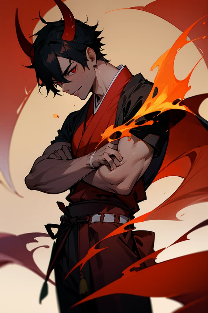 , male, Japanese Background, Demon, Demon Skin